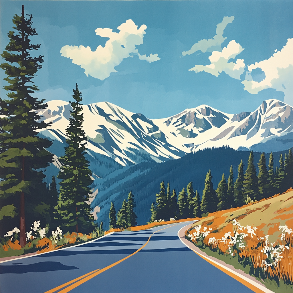 Retro travel poster of Monarch Pass in Colorado