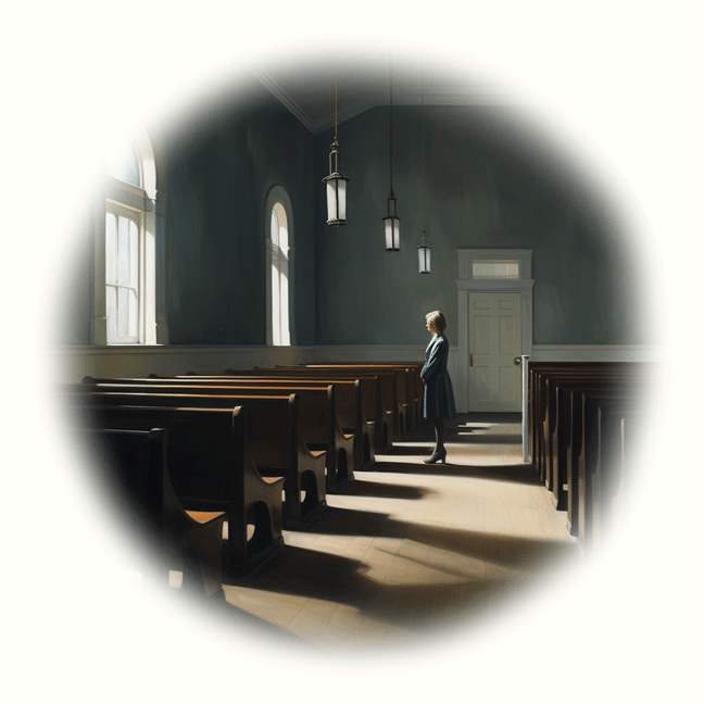 Woman in church
